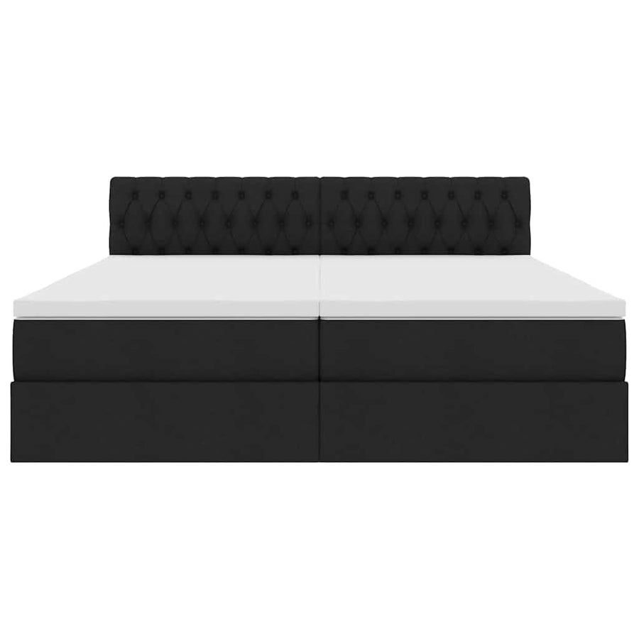 Opslag bed met matras met opslag Zwart 200 x 200 cm Nep Leer