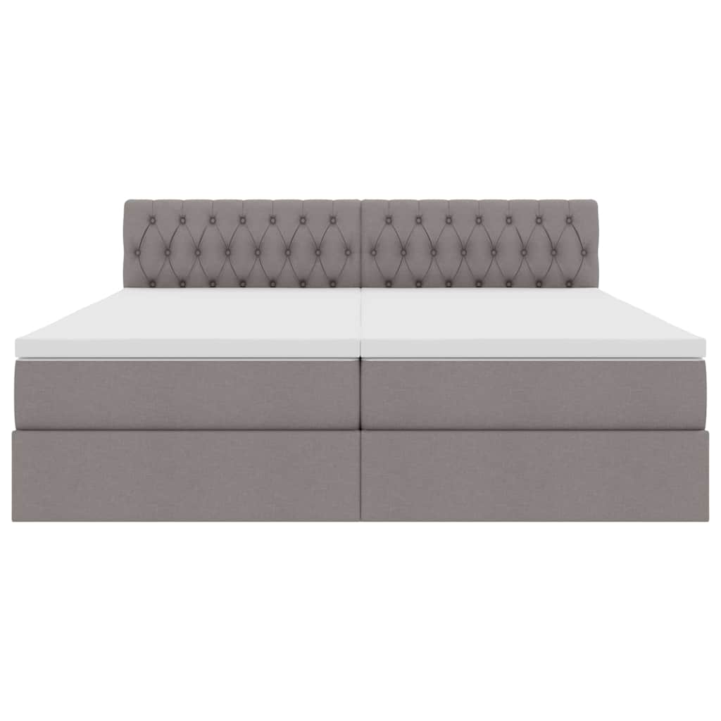 Opslag bed met matras met opslag Taupe 200 x 200 cm Nep Leer