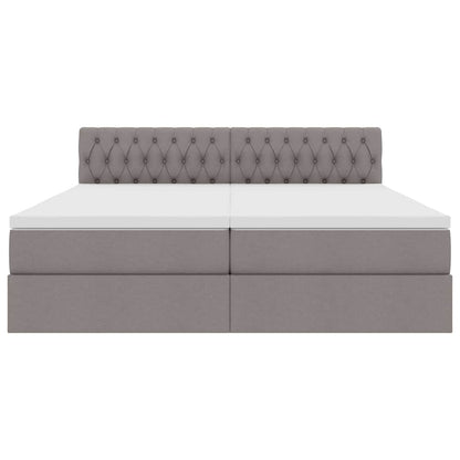 Opslag bed met matras met opslag Taupe 200 x 200 cm Nep Leer