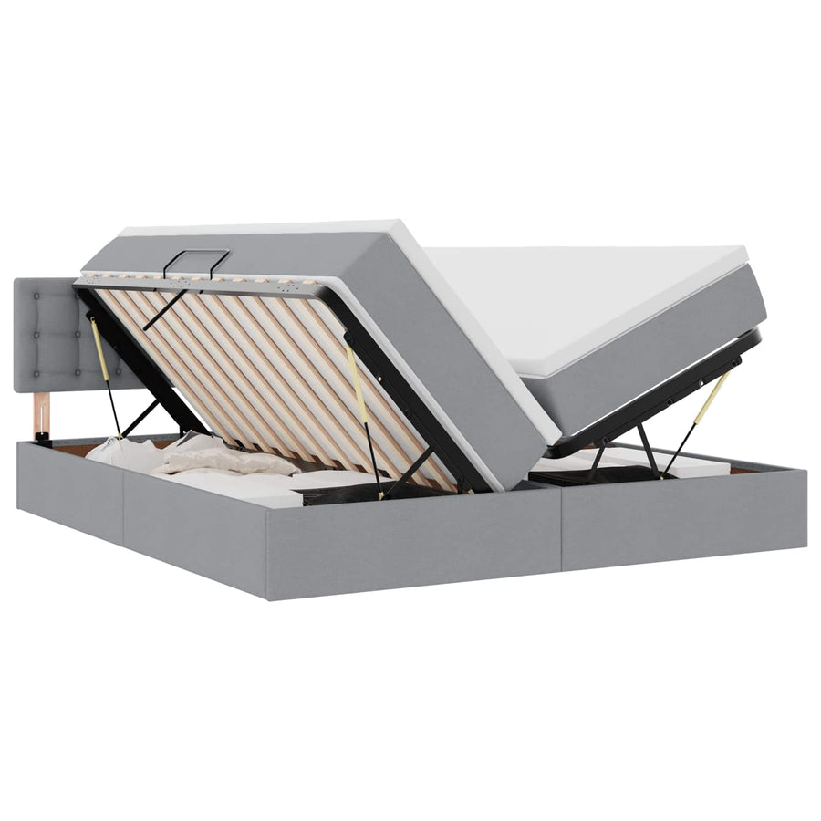Opslag bed met matras Lichtgrijs 180 x 200 cm Nep Leer