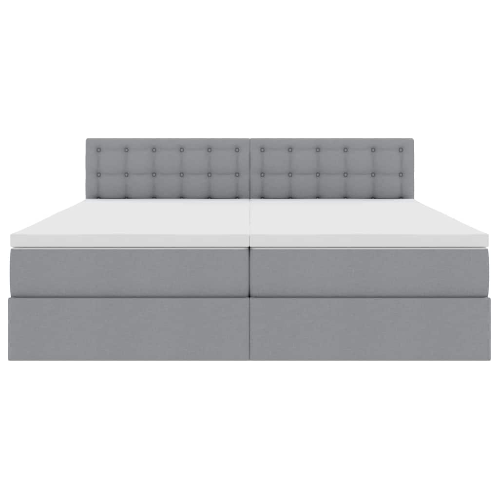 Opslag bed met matras Lichtgrijs 180 x 200 cm Nep Leer