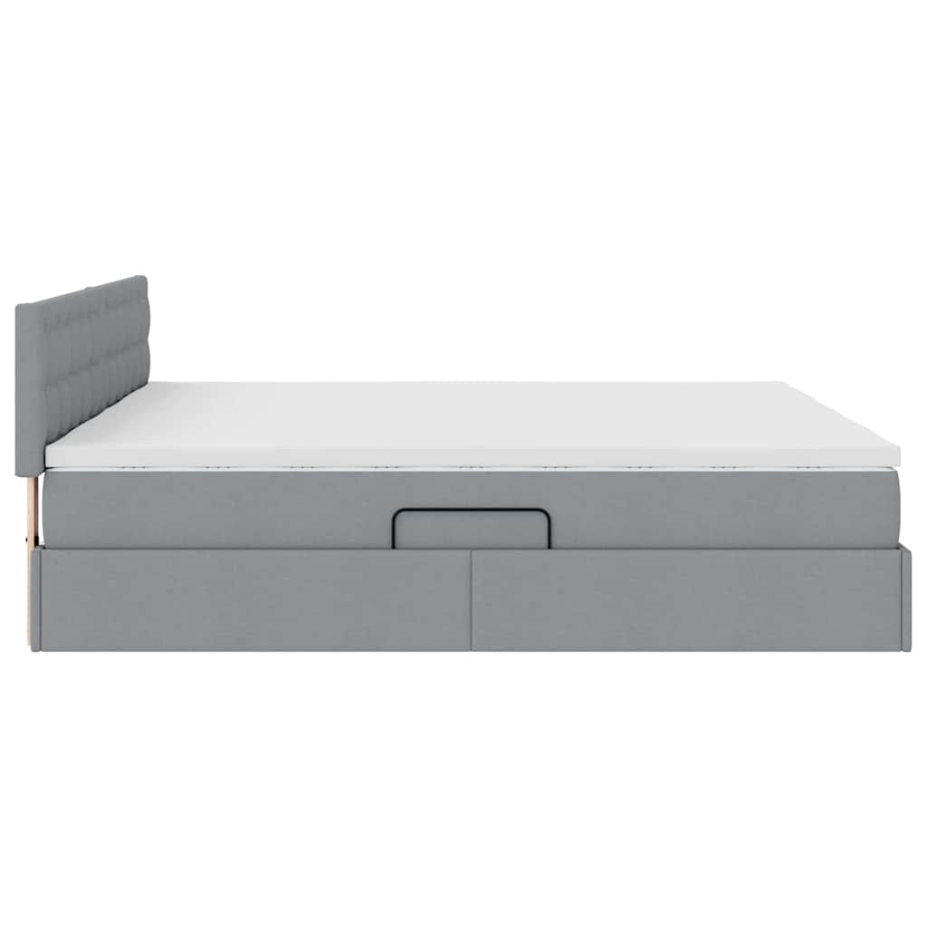Opslag bed met matras Lichtgrijs 180 x 200 cm Nep Leer