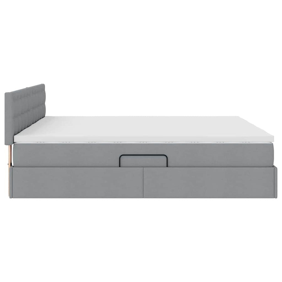 Opslag bed met matras Lichtgrijs 180 x 200 cm Nep Leer
