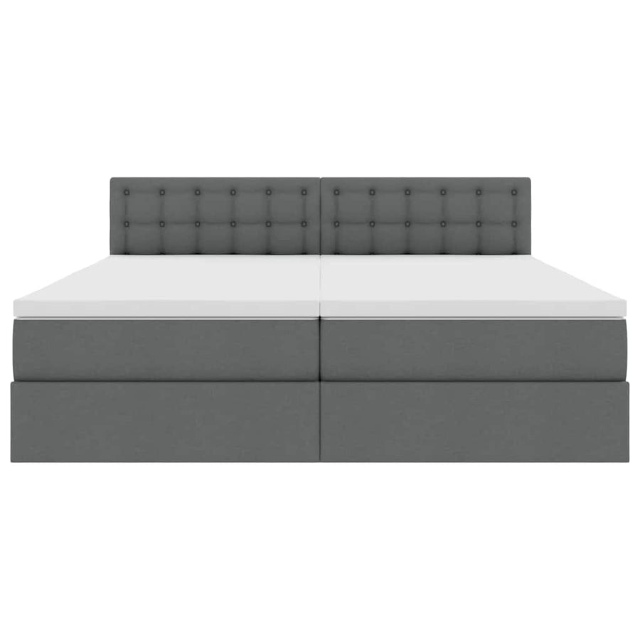 Opslag bed met matras Donkergrijs 180 x 200 cm Nep Leer