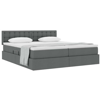 Opslag bed met matras Donkergrijs 180 x 200 cm Nep Leer