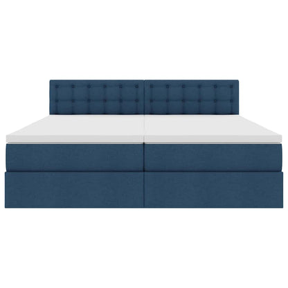 Opslag bed met matras met opslag Blauw 180 x 200 cm Nep Leer