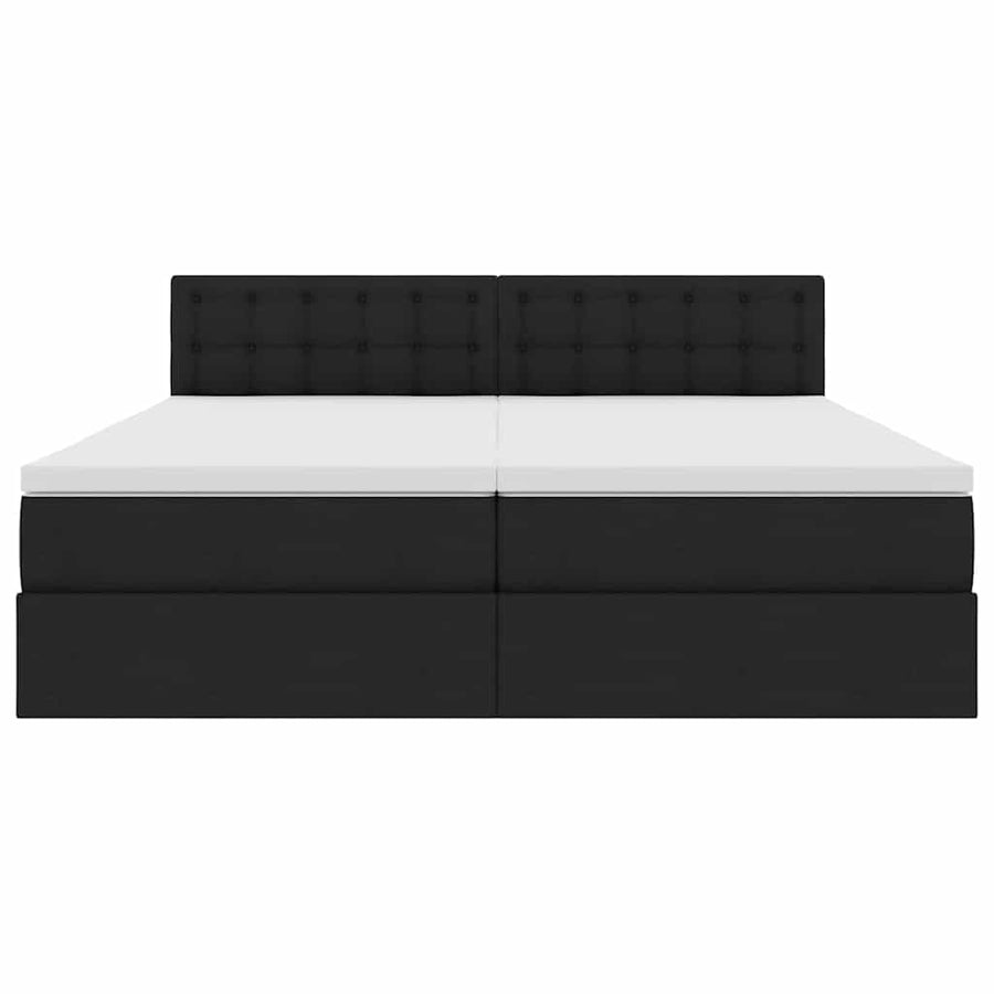 Opslag bed met matras met opslag Zwart 200 x 200 cm Nep Leer