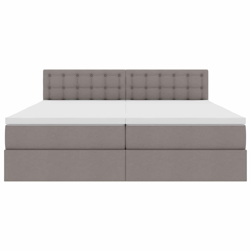Opslag bed met matras met opslag Taupe 200 x 200 cm Nep Leer