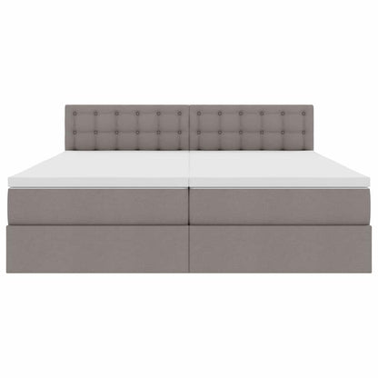 Opslag bed met matras met opslag Taupe 200 x 200 cm Nep Leer
