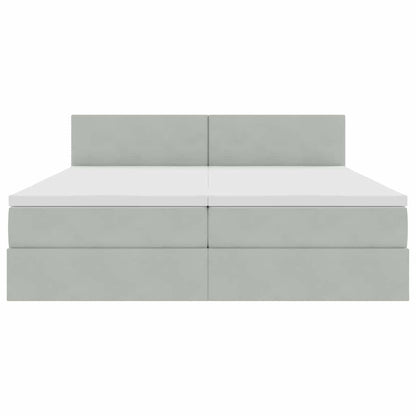 Opslag bed met matras met hoofdeinde Lichtgrijs 90 x 200 cm