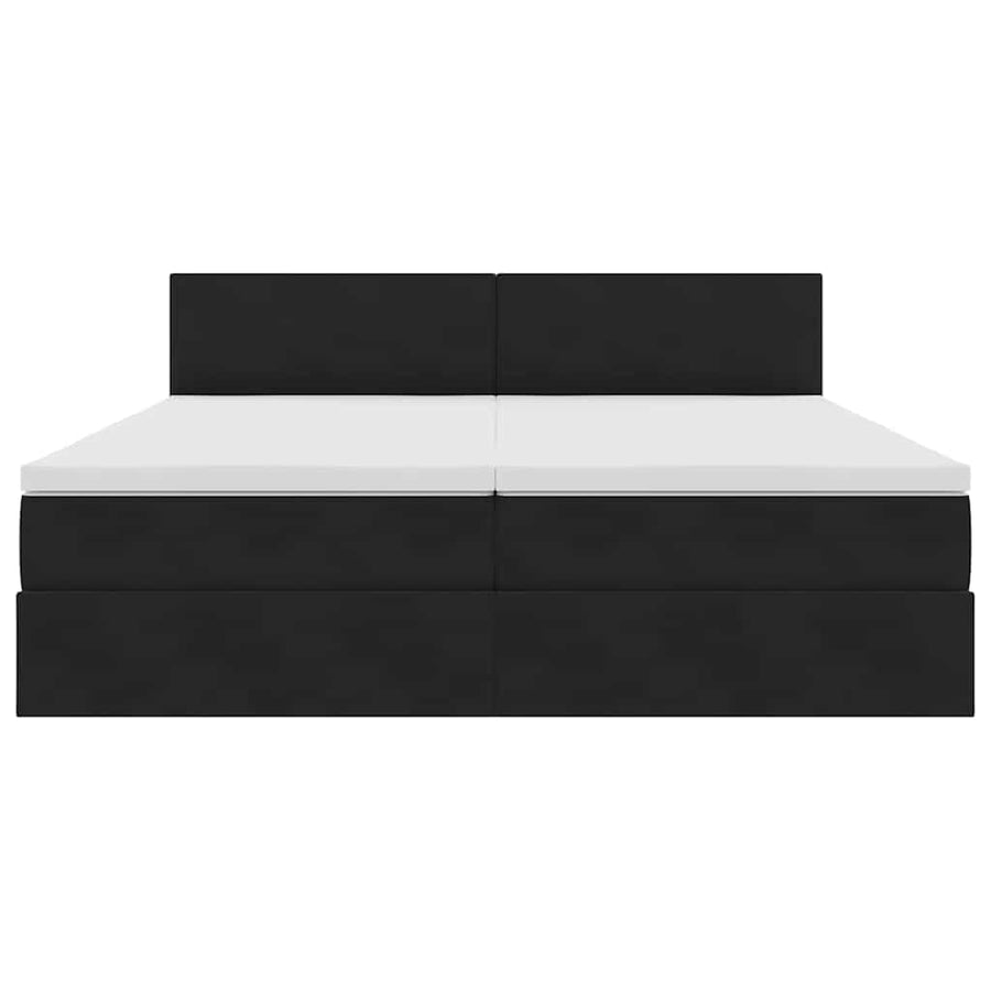 Opslag bed met matras met hoofdeinde Zwart 90 x 200 cm