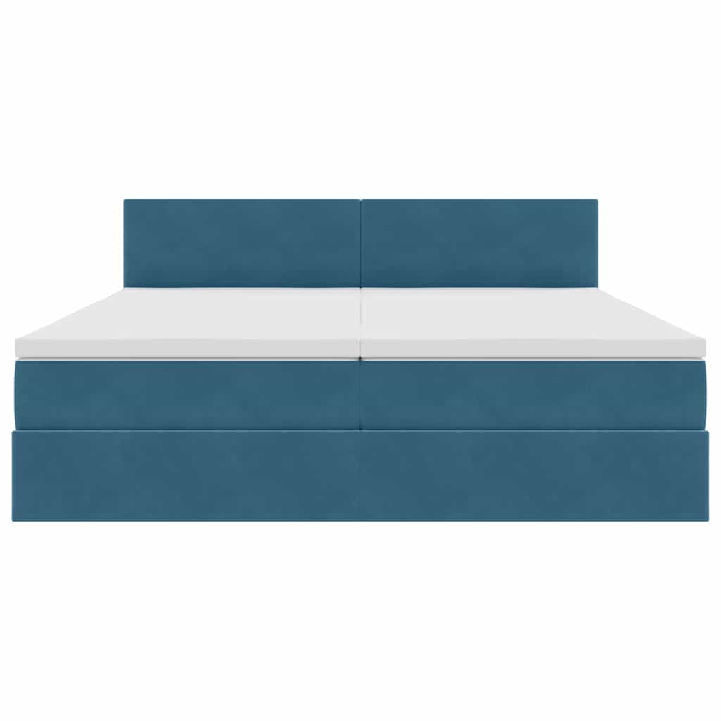 Opslag bed met matras met hoofdeinde Donkerblauw 90 x 200 cm
