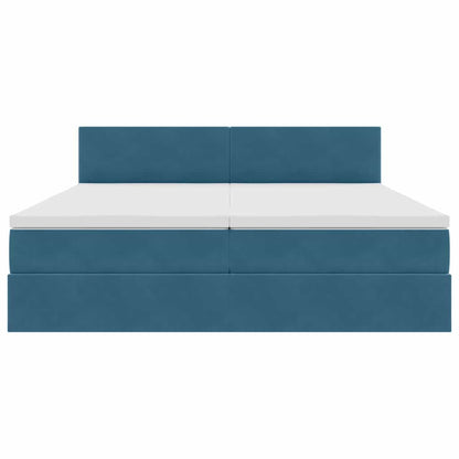 Opslag bed met matras met hoofdeinde Donkerblauw 90 x 200 cm