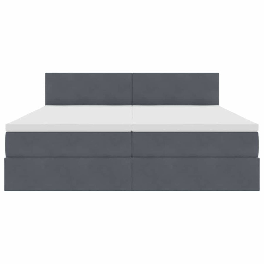 Opslag bed met matras met hoofdeinde Donkergrijs 100 x 200 cm