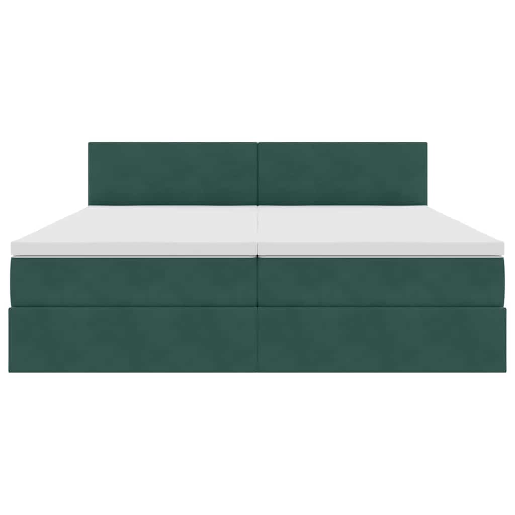 Opslag bed met matras met hoofdeinde Donkergroen 100 x 200 cm