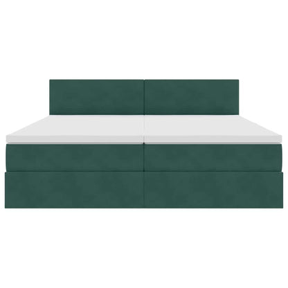 Opslag bed met matras met hoofdeinde Donkergroen 100 x 200 cm