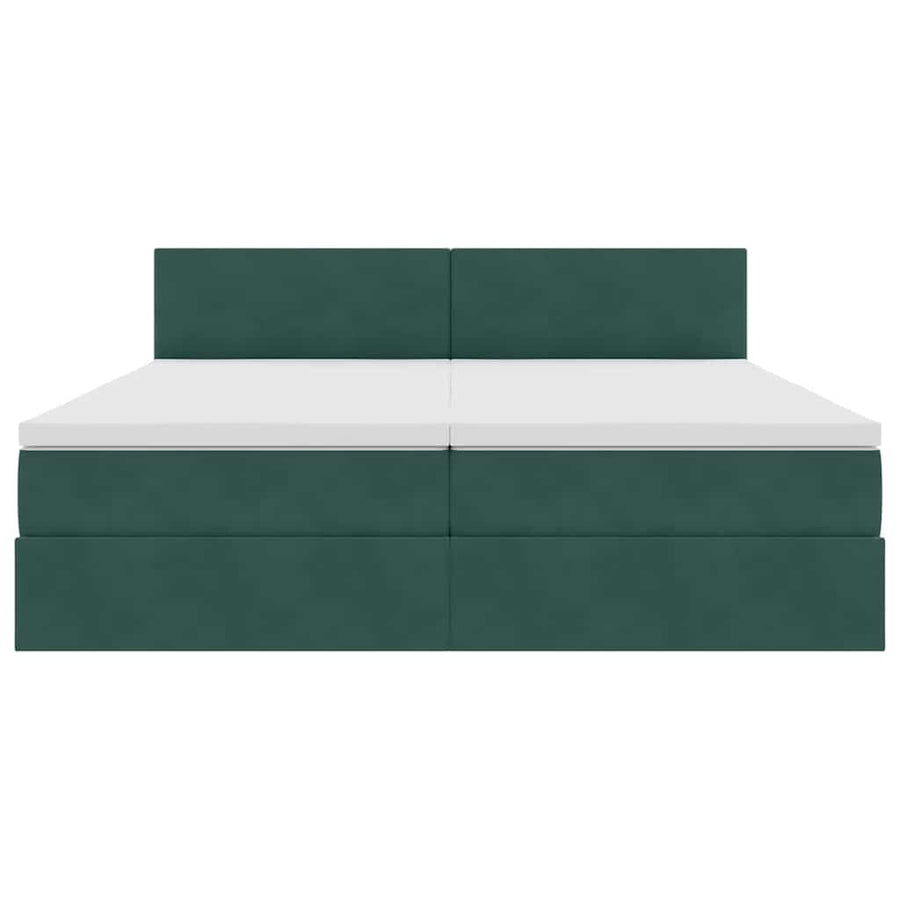 Opslag bed met matras met hoofdeinde Donkergroen 100 x 200 cm