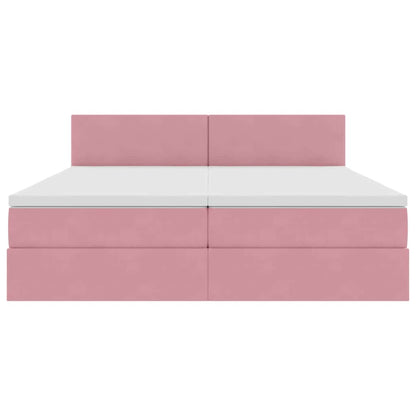 Opslag bed met matras met hoofdeinde Roze 100 x 200 cm