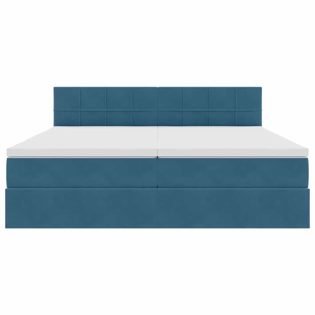 Opslag bed met matras met hoofdeinde Donkerblauw 90 x 200 cm