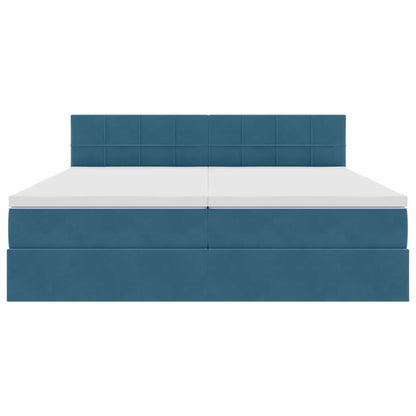 Opslag bed met matras met hoofdeinde Donkerblauw 90 x 200 cm