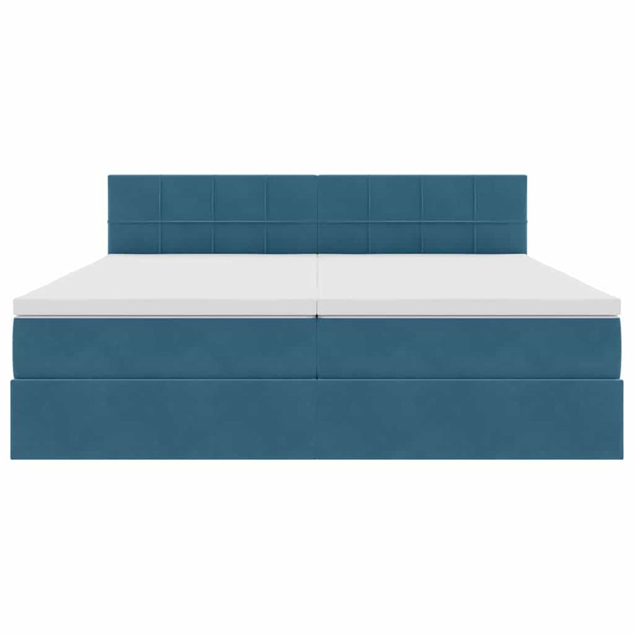 Opslag bed met matras met hoofdeinde Donkerblauw 90 x 200 cm