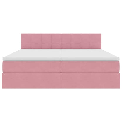 Opslag bed met matras met hoofdeinde Roze 90 x 200 cm