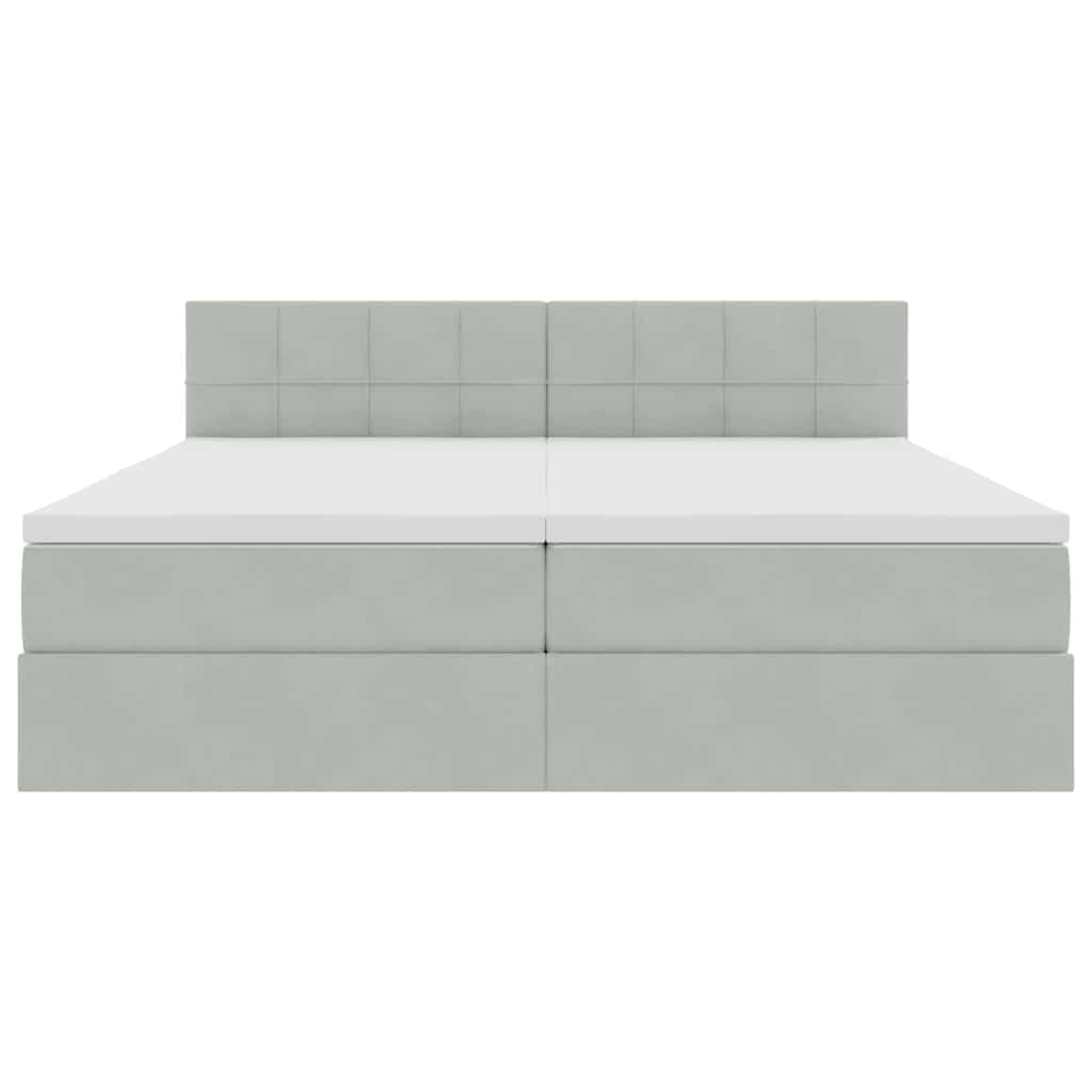 Opslag bed met matras met hoofdeinde Lichtgrijs 100 x 200 cm