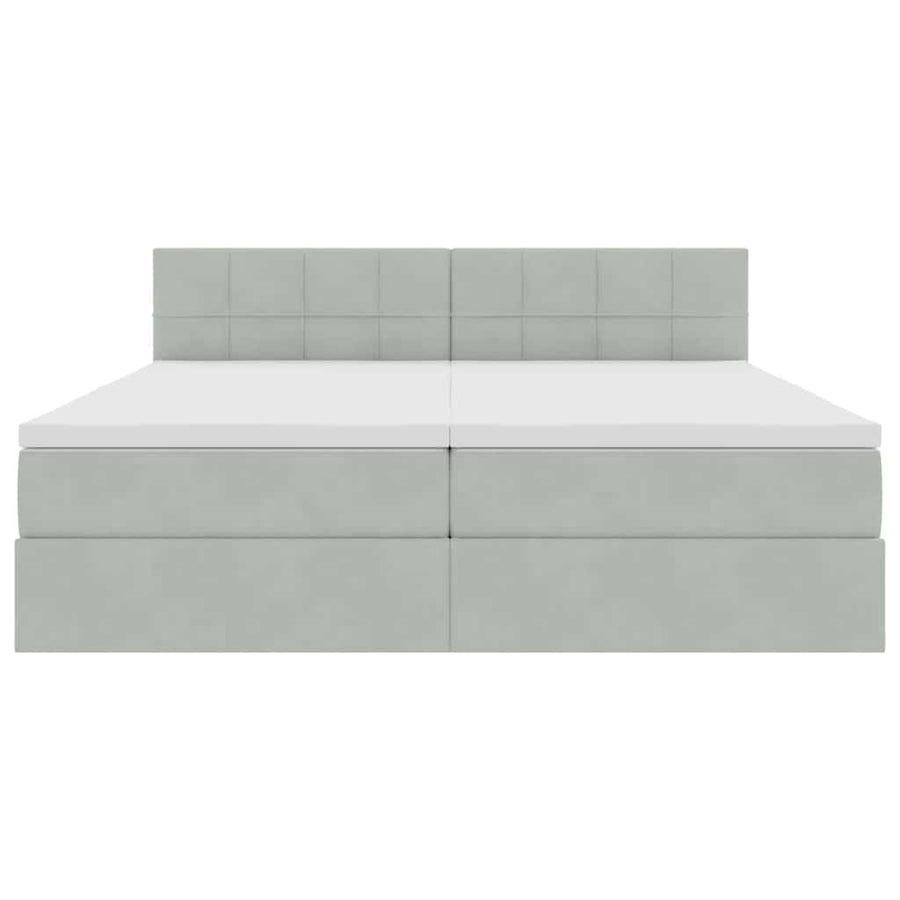 Opslag bed met matras met hoofdeinde Lichtgrijs 100 x 200 cm