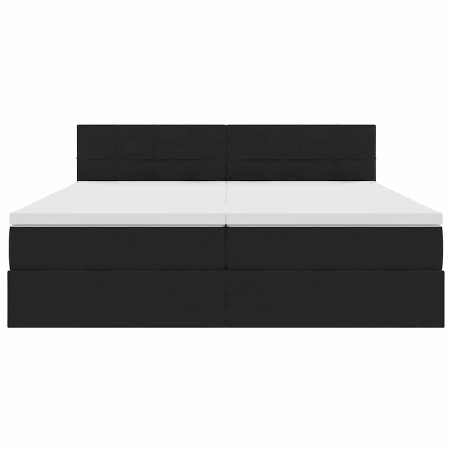 Opslag bed met matras met hoofdeinde Zwart 100 x 200 cm