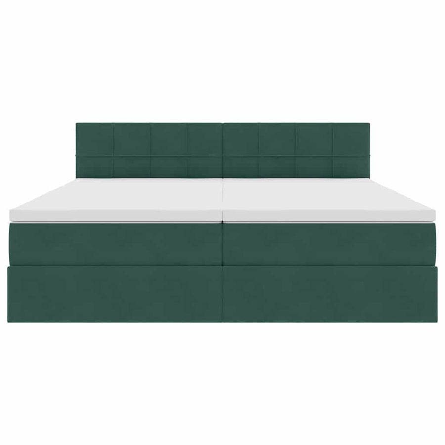 Opslag bed met matras met hoofdeinde Donkergroen 100 x 200 cm