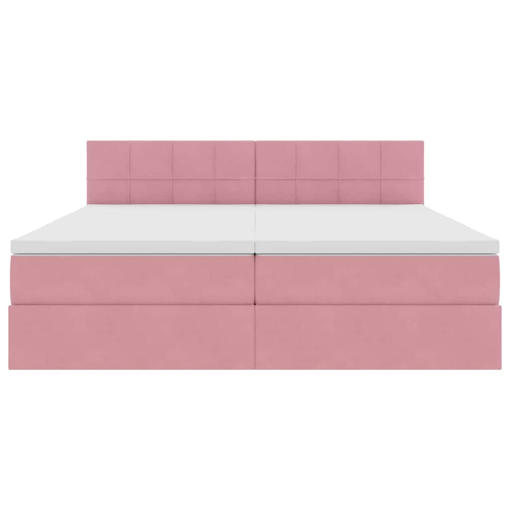 Opslag bed met matras met hoofdeinde Roze 100 x 200 cm