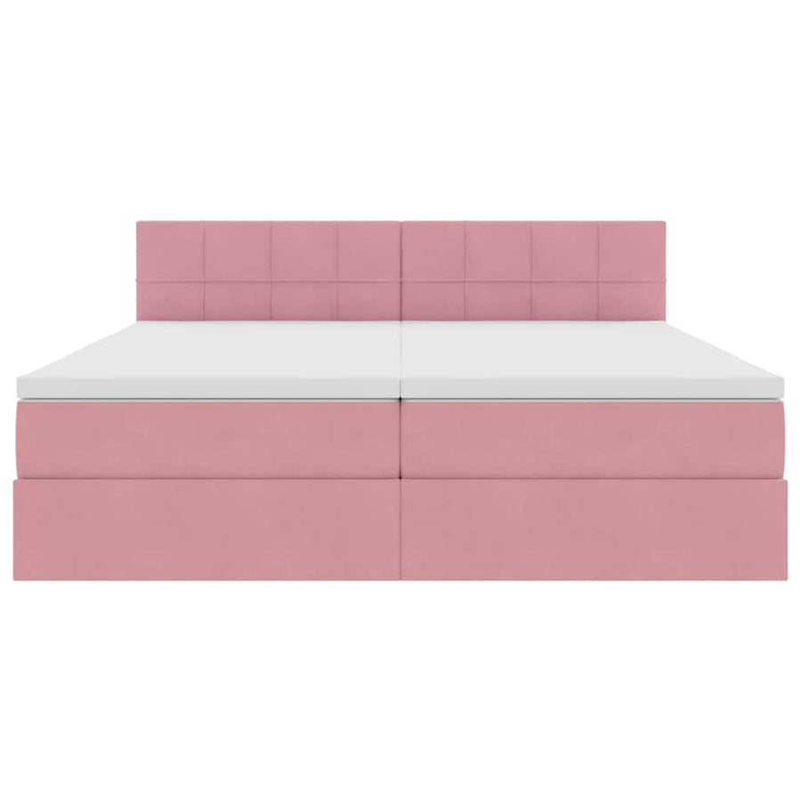 Opslag bed met matras met hoofdeinde Roze 100 x 200 cm