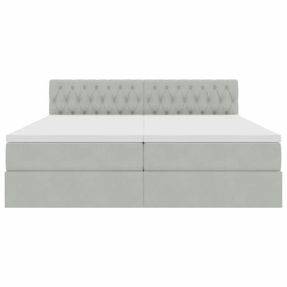 Opslag bed met matras met hoofdeinde Lichtgrijs 90 x 200 cm