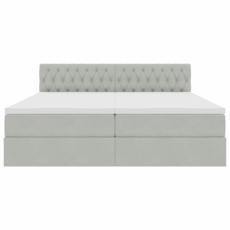 Opslag bed met matras met hoofdeinde Lichtgrijs 90 x 200 cm