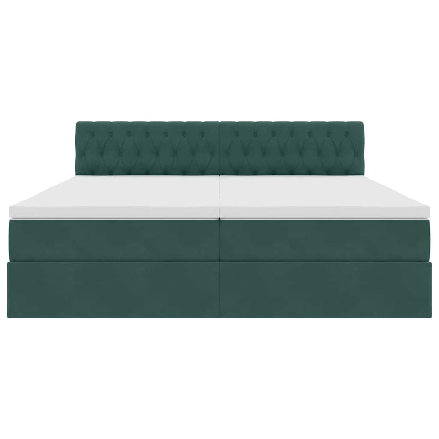 Opslag bed met matras met hoofdeinde Donkergroen 90 x 200 cm