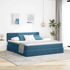 Opslagbed met hoofdeinde 90x200 cm donkerblauw