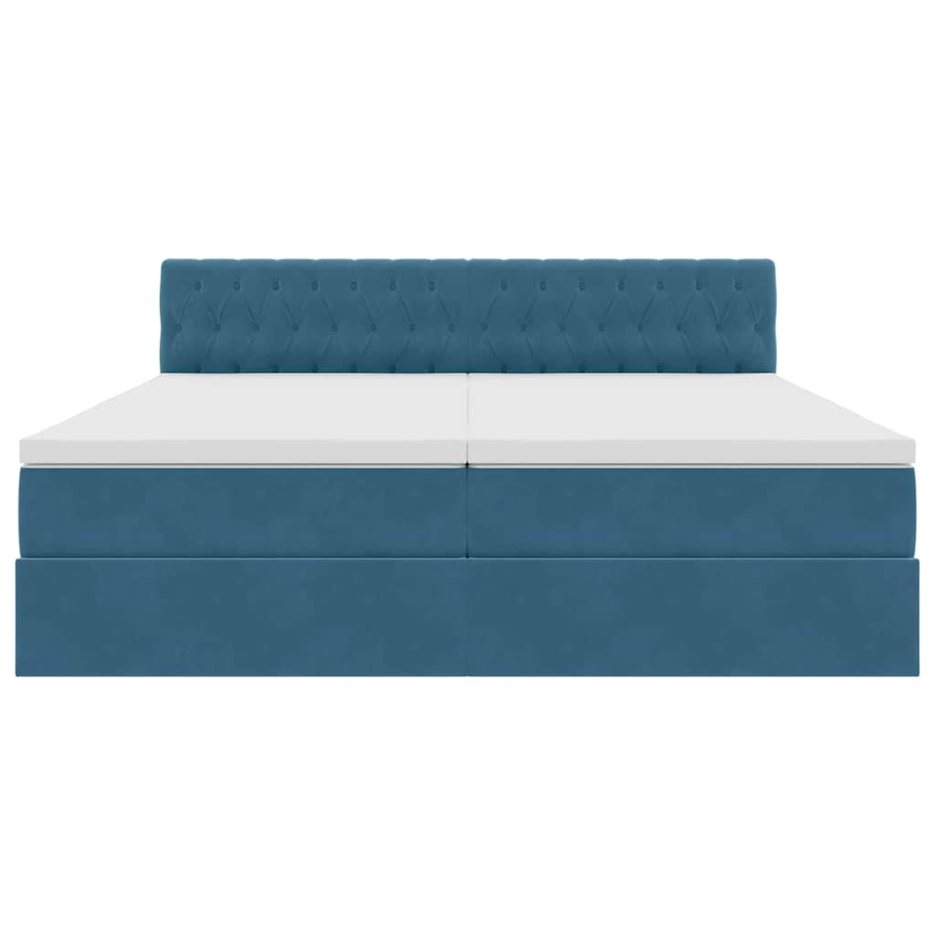 Opslag bed met matras met hoofdeinde Donkerblauw 90 x 200 cm