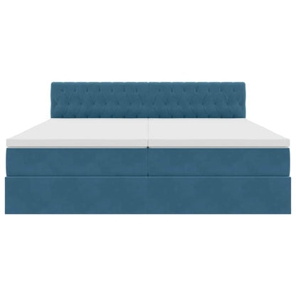 Opslag bed met matras met hoofdeinde Donkerblauw 90 x 200 cm