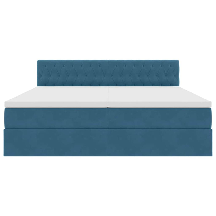 Opslag bed met matras met hoofdeinde Donkerblauw 90 x 200 cm