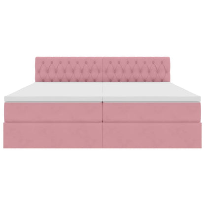 Opslag bed met matras met hoofdeinde Roze 90 x 200 cm