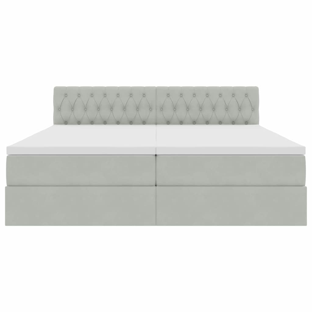 Opslag bed met matras met hoofdeinde Lichtgrijs 100 x 200 cm