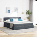 Storage Bed with Mattress and Headboard Dark Grey 100 x 200 cm