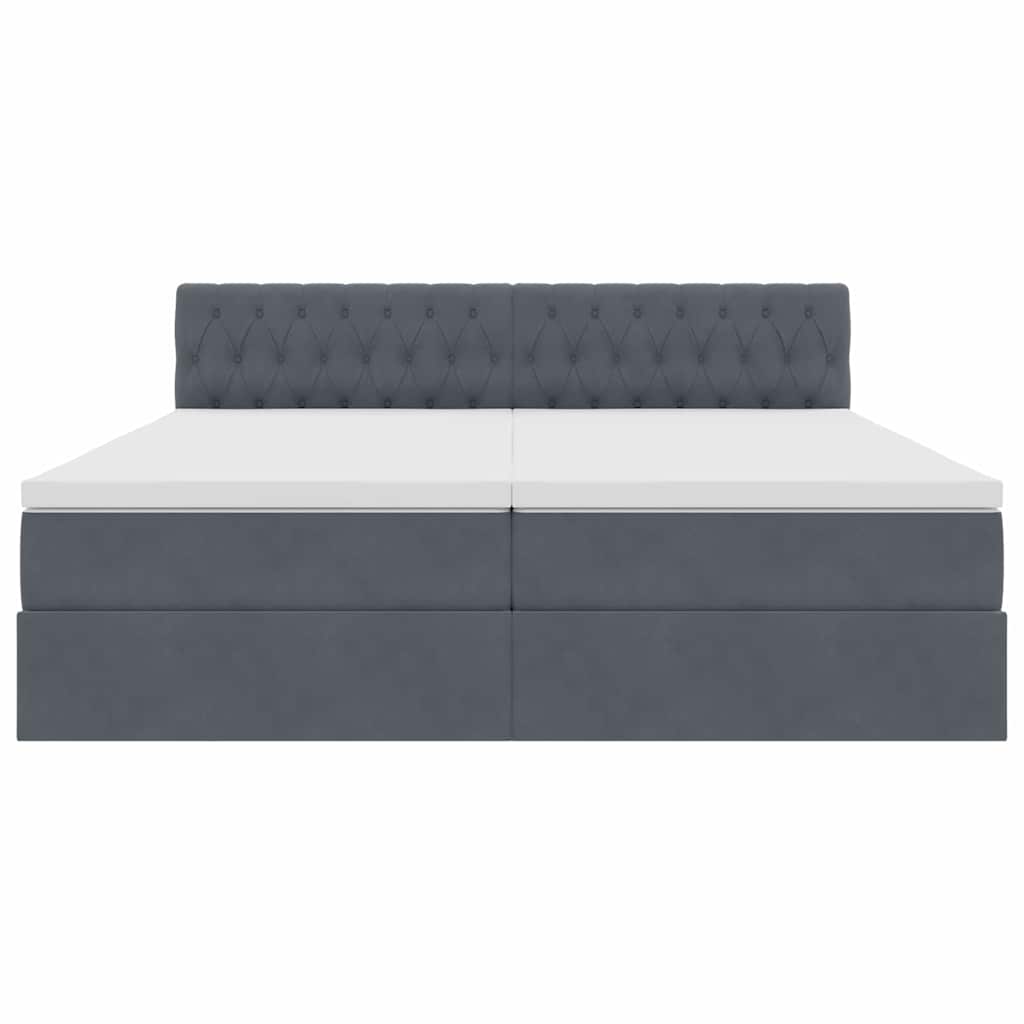 Opslag bed met matras met hoofdeinde Donkergrijs 100 x 200 cm