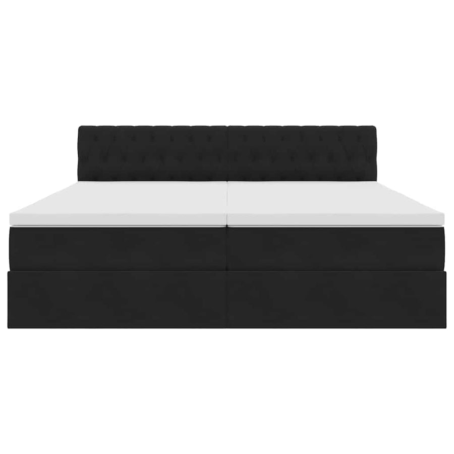 Opslag bed met matras met hoofdeinde Zwart 100 x 200 cm