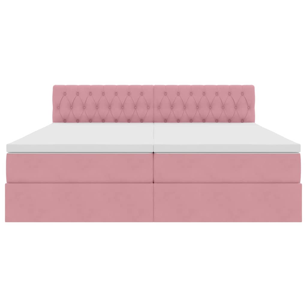 Opslag bed met matras met hoofdeinde Roze 100 x 200 cm