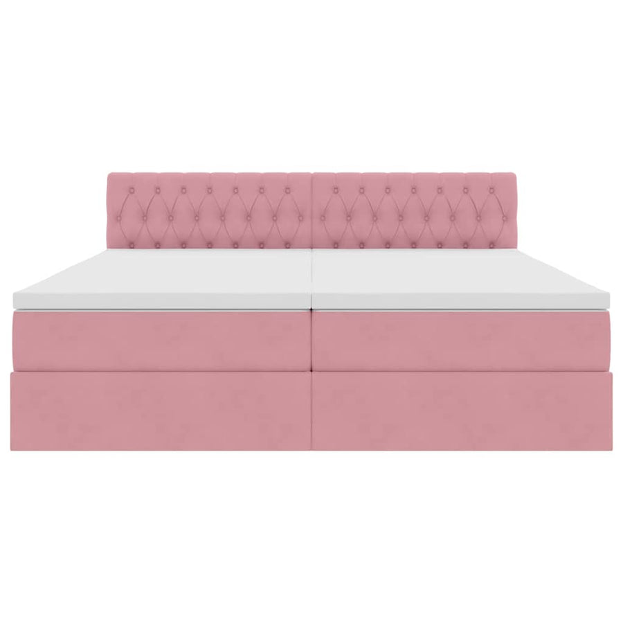 Opslag bed met matras met hoofdeinde Roze 100 x 200 cm