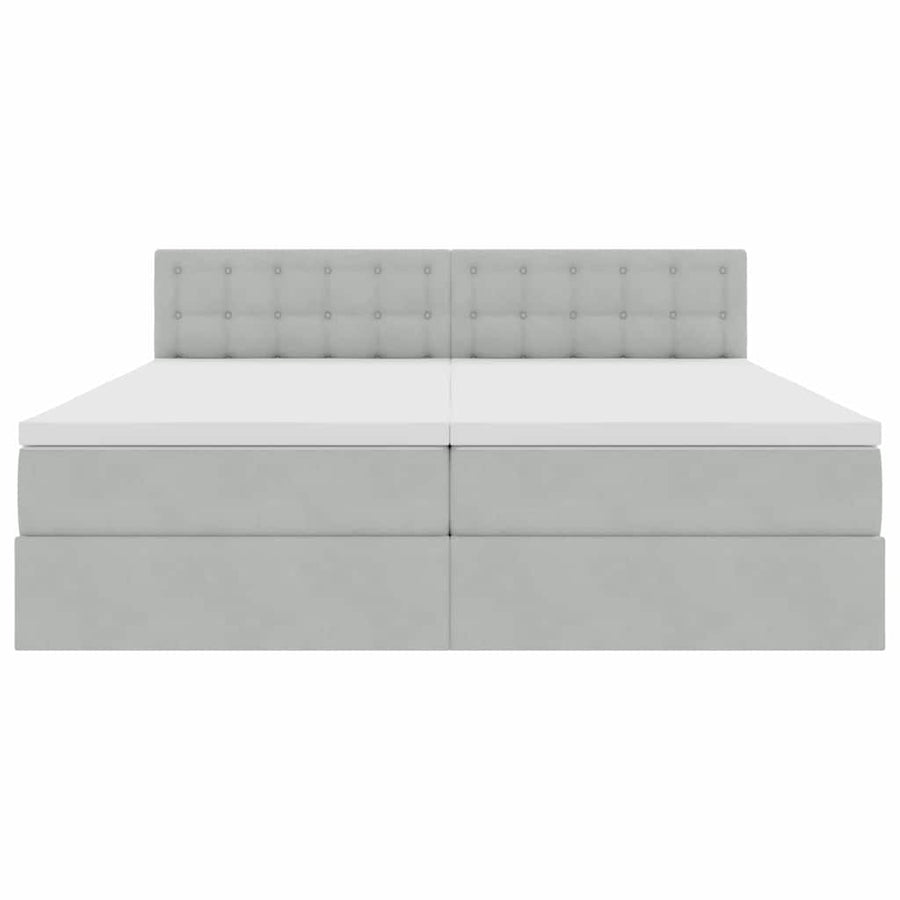Opslag bed met matras met hoofdeinde Lichtgrijs 90 x 200 cm