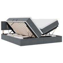 Opslag bed met matras met hoofdeinde Donkergrijs 90 x 200 cm
