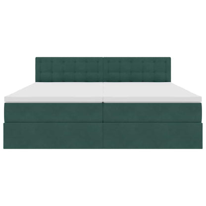 Opslag bed met matras met hoofdeinde Donkergroen 90 x 200 cm