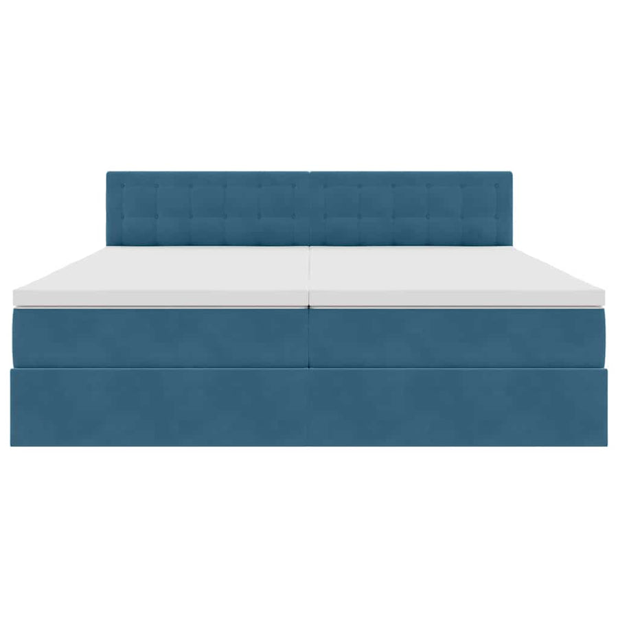 Opslag bed met matras met hoofdeinde Donkerblauw 90 x 200 cm